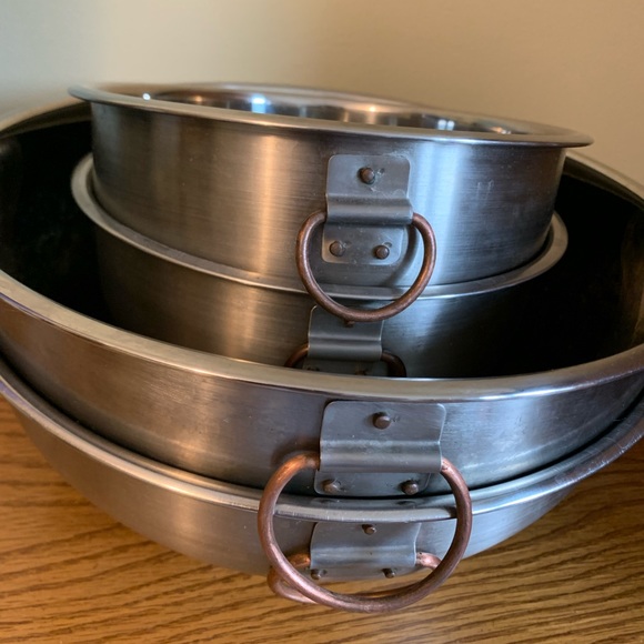 MOVING SALE | Anthropologie Home Stainless Steel Silver Mixing Bowls, Set of 4 - Picture 2 of 4